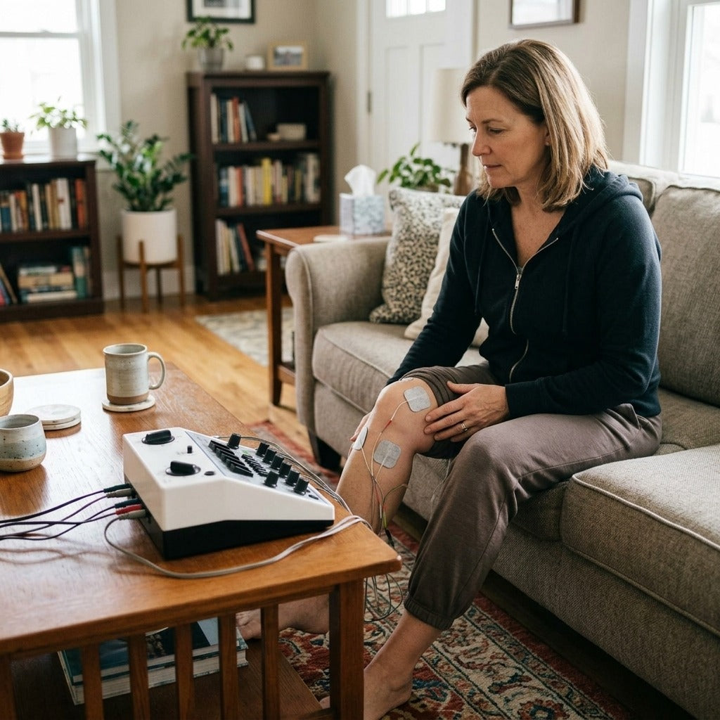 Six-Channel Electric Stimulator with Timer - at home