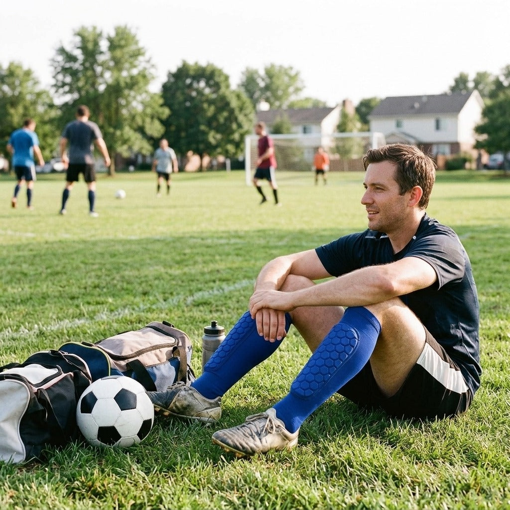 Soccer Shin Guards with Calf Compression Sleeves - in everyday life