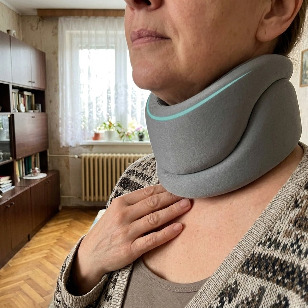Puha, állítható nyakmerevítő sérülés utánra - használat közben