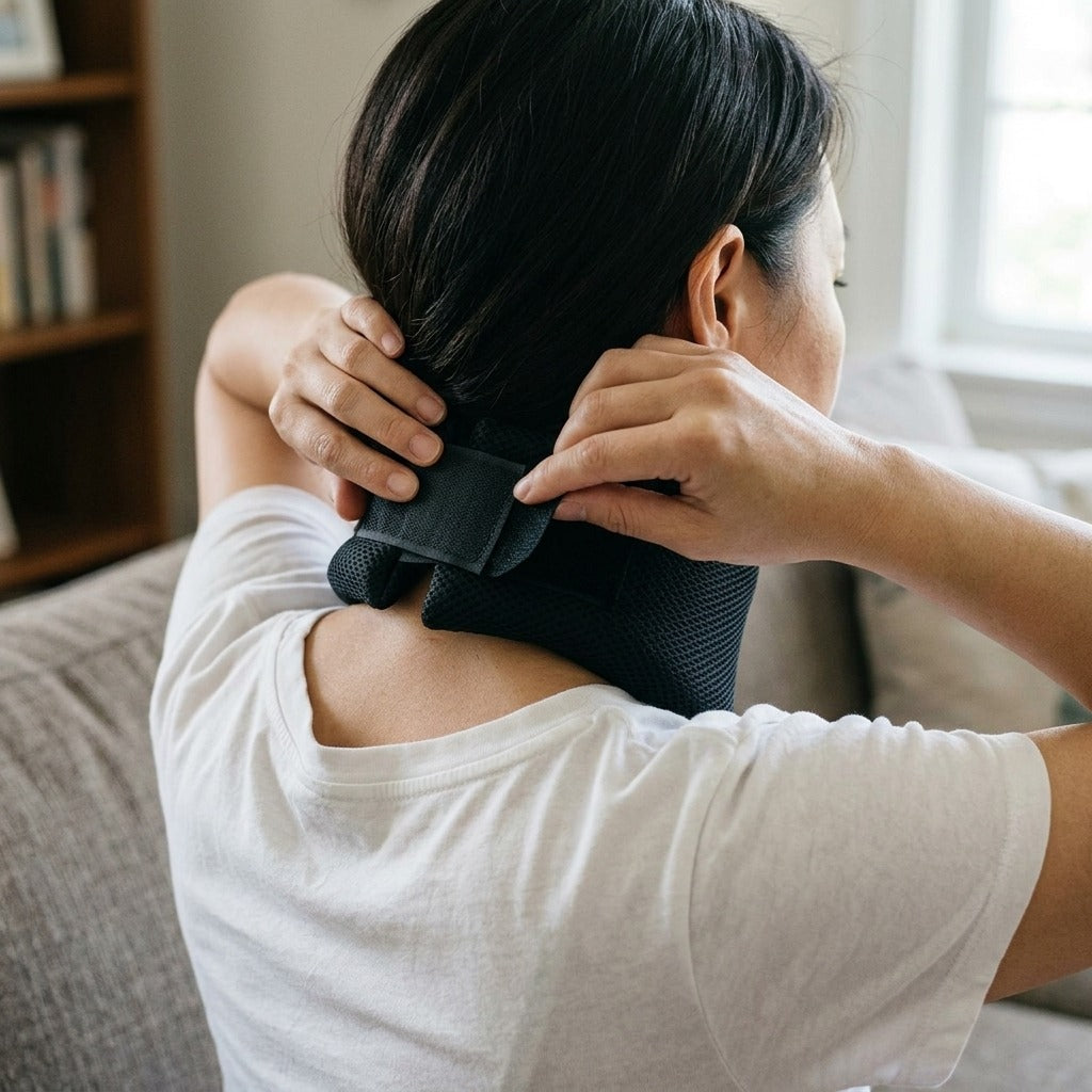Soft Foam Cervical Neck Brace - in use