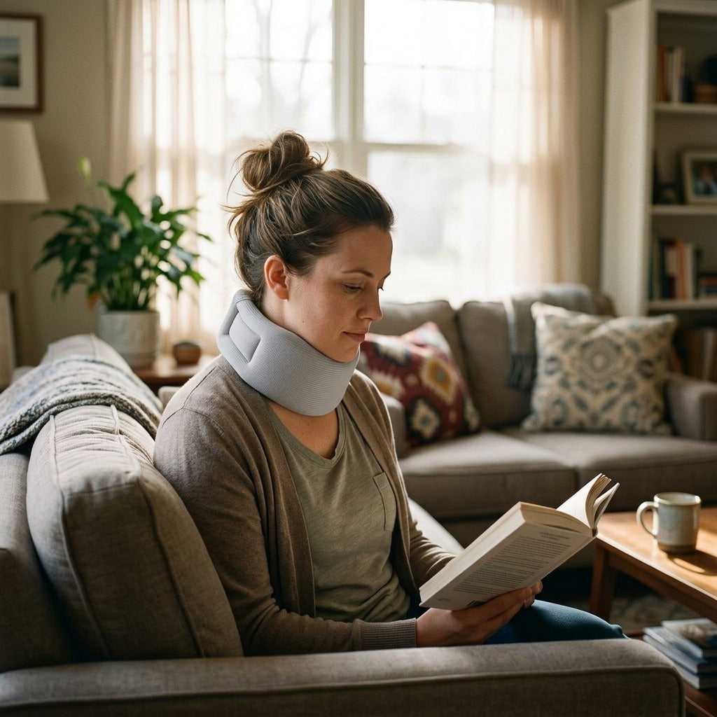 Soft Memory Foam Neck Brace - at home