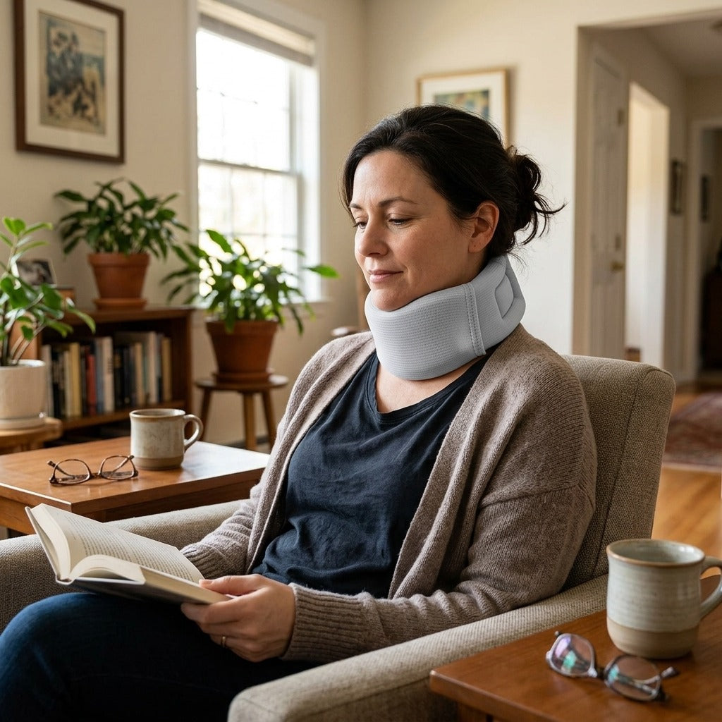 Soft Memory Foam Neck Brace - in everyday life