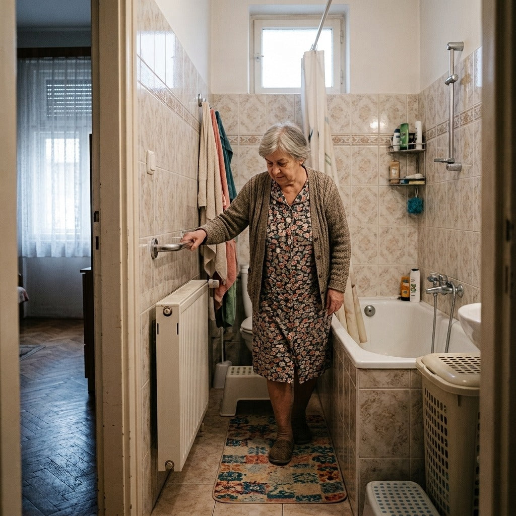 Rozsdamentes acél fürdőszobai kapaszkodó - otthon