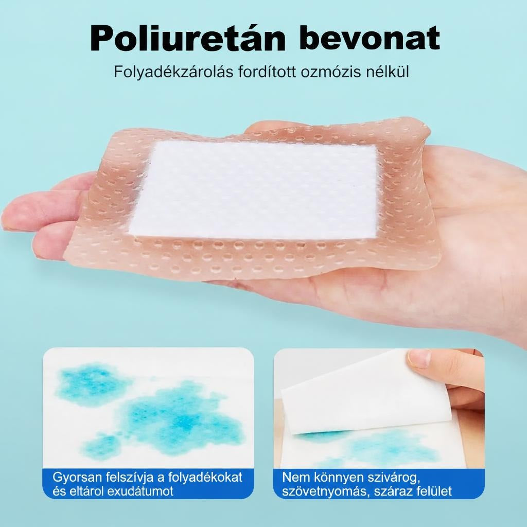 Poliuretán bevonatú habkötszer nedvszívó és folyadékmegkötő képességének bemutatása.