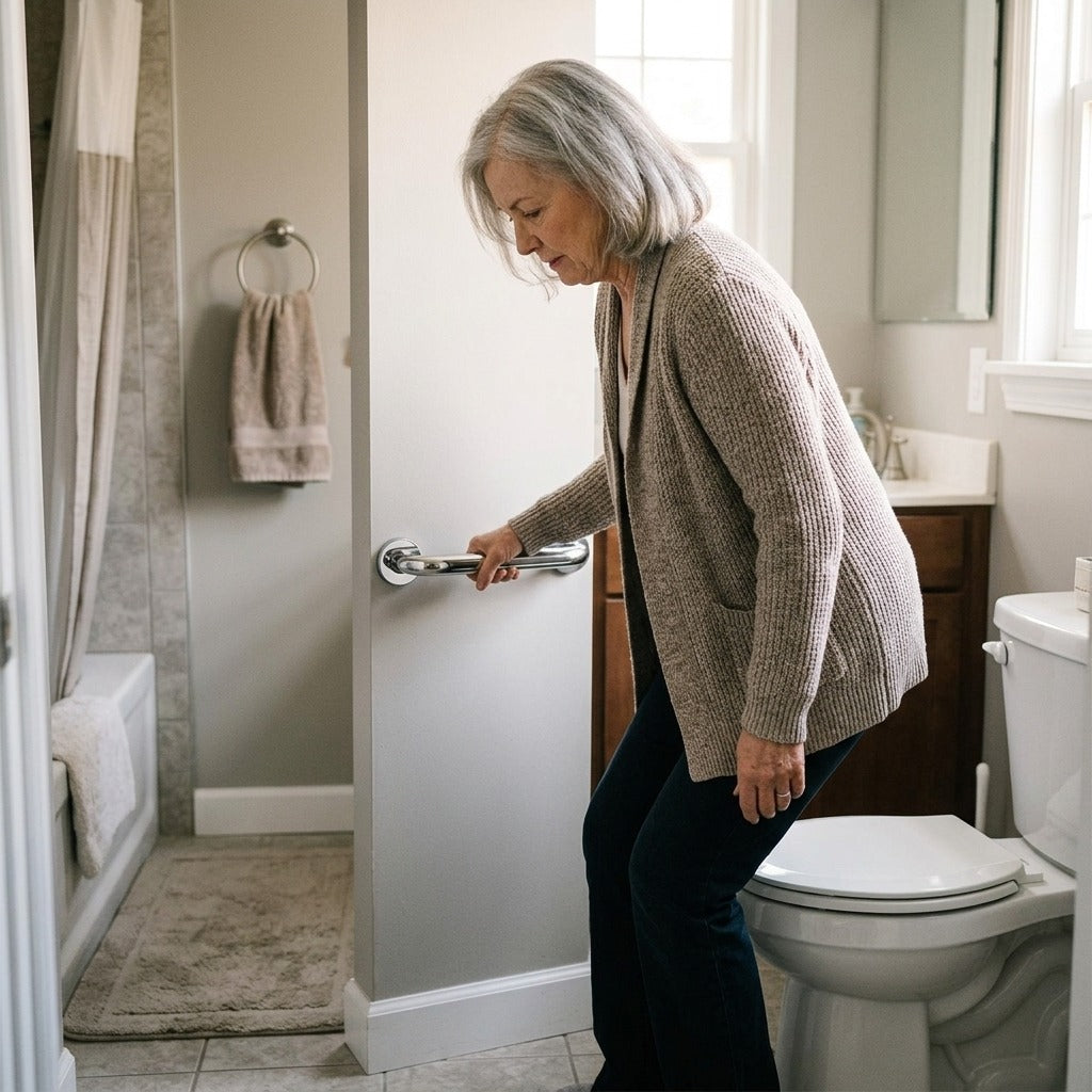 Straight Safety Grab Bar for Bathroom, Pool or Stairs - at home