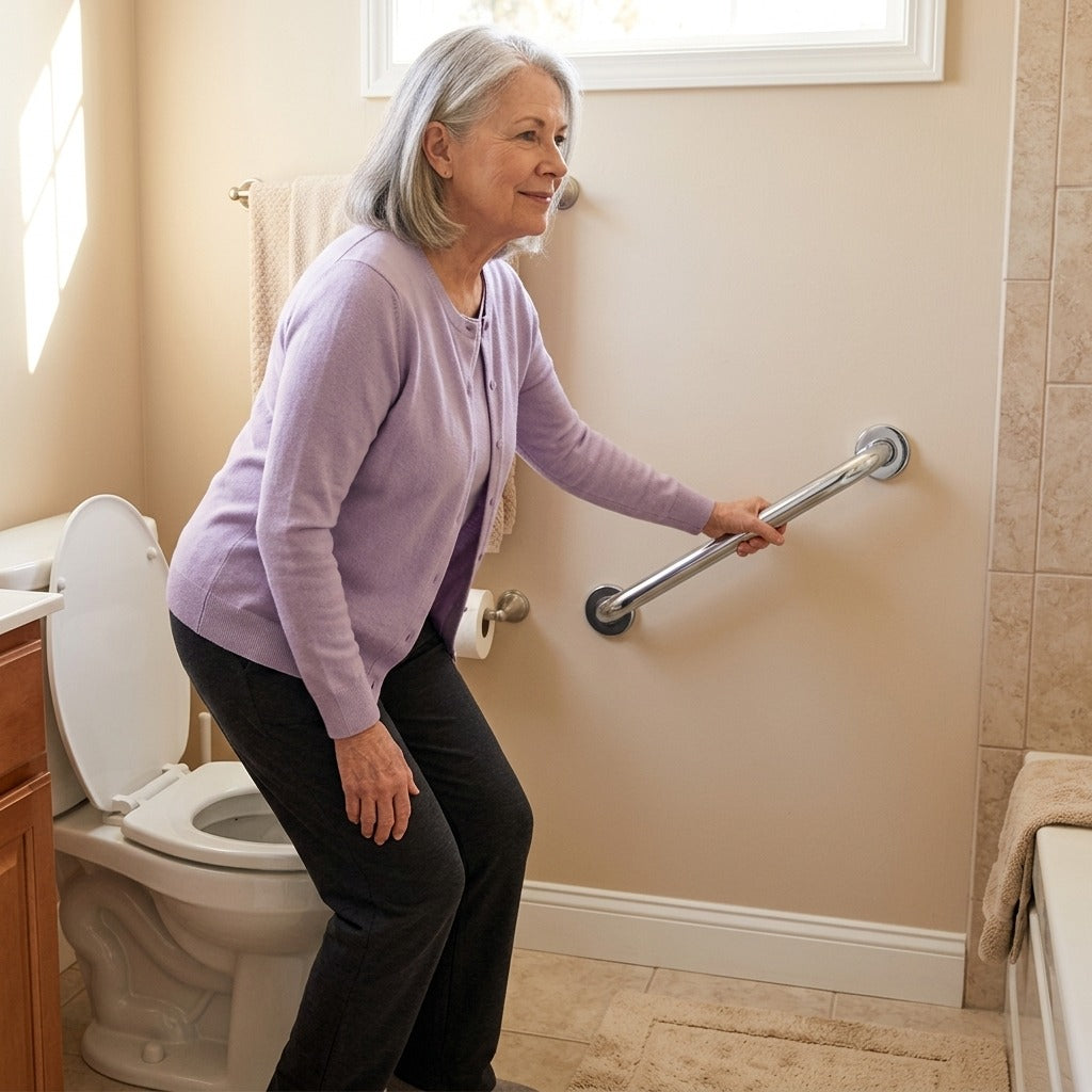 Straight Safety Grab Bar for Bathroom, Pool or Stairs - in everyday life