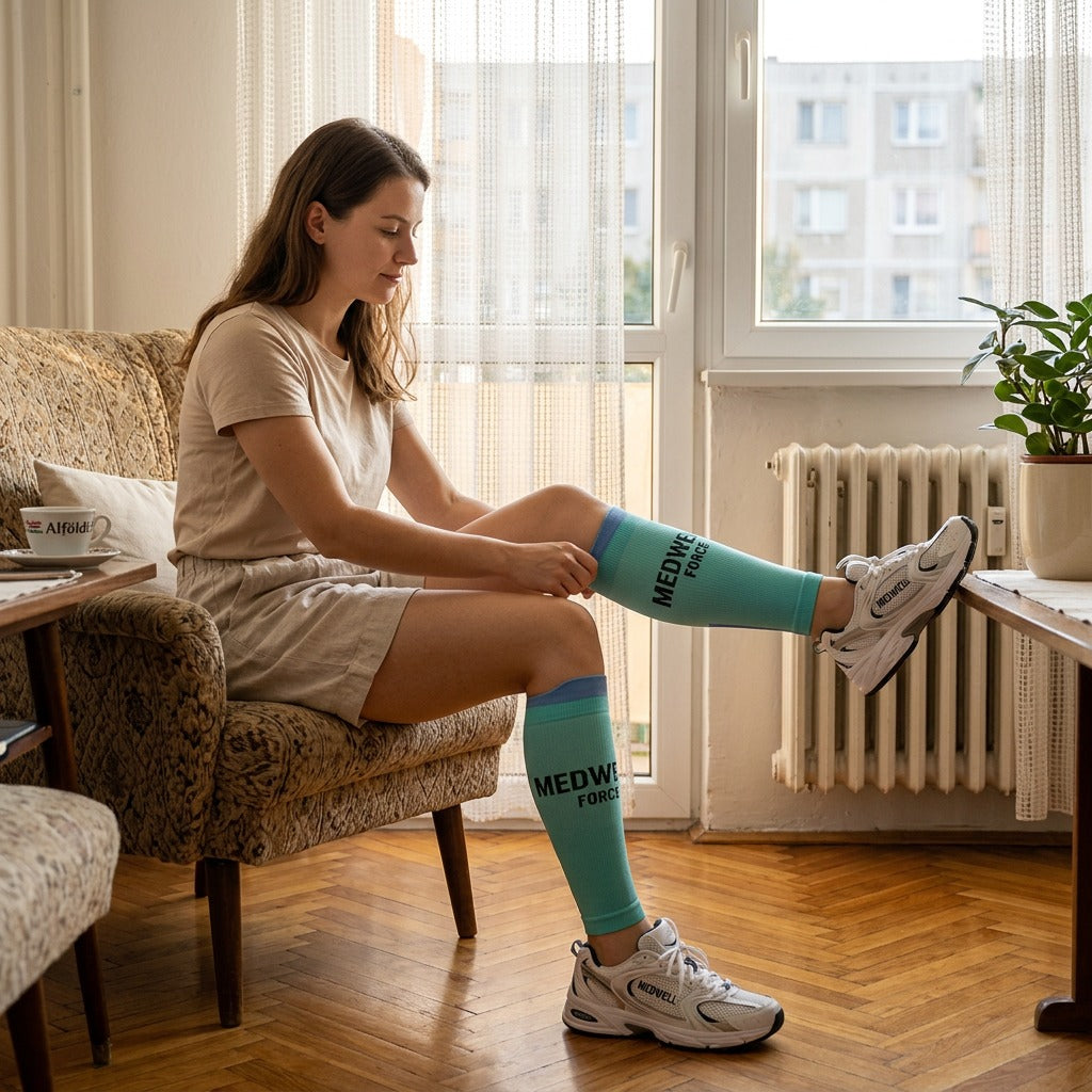 Rugalmas kompressziós vádszár sporthoz - otthon