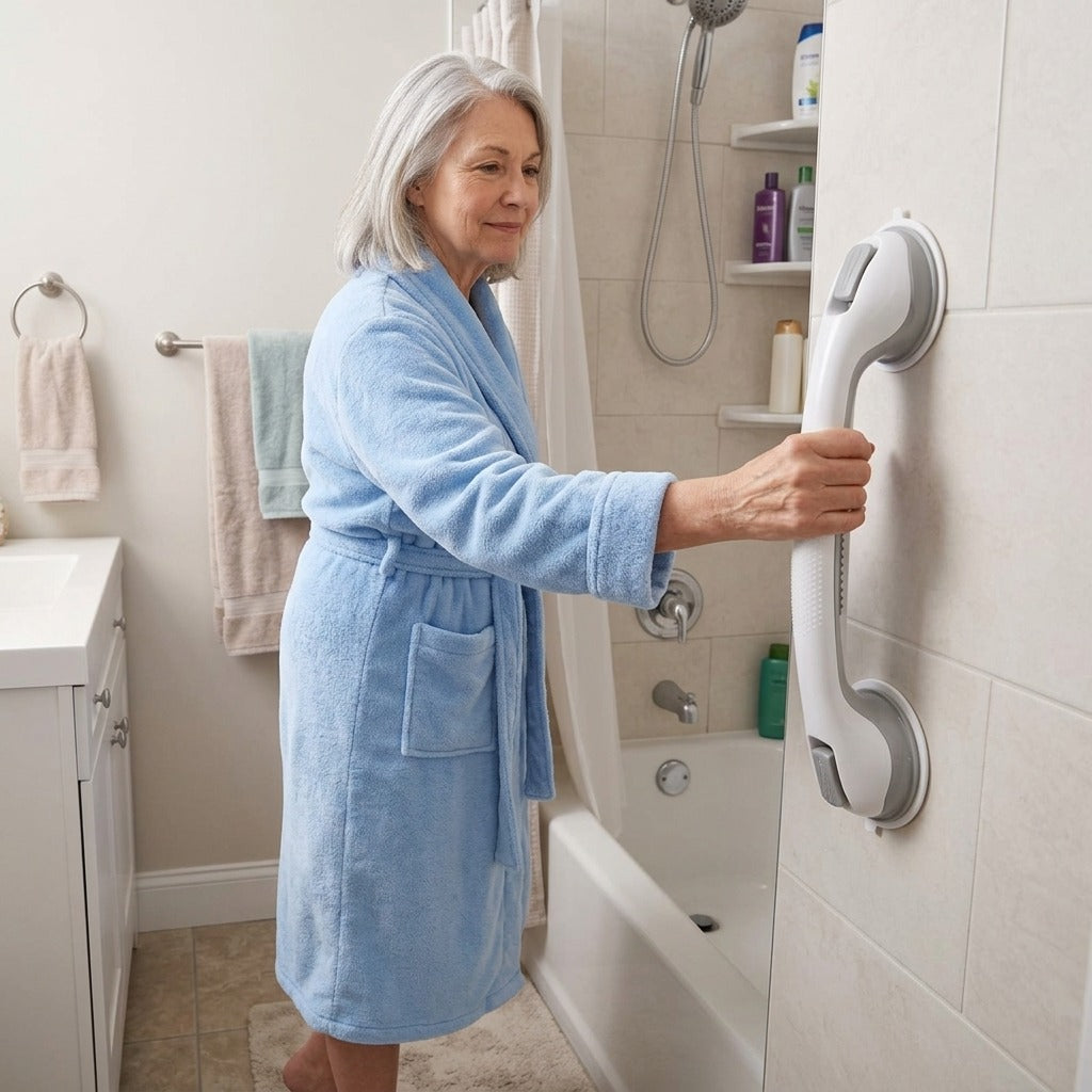 Suction Bathroom Grab Bars for Shower and Bathtub - in everyday life