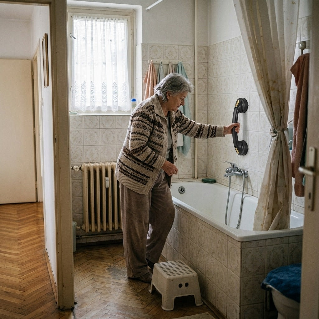 Tapadókorongos kapaszkodó kádhoz és zuhanyzóba - otthon