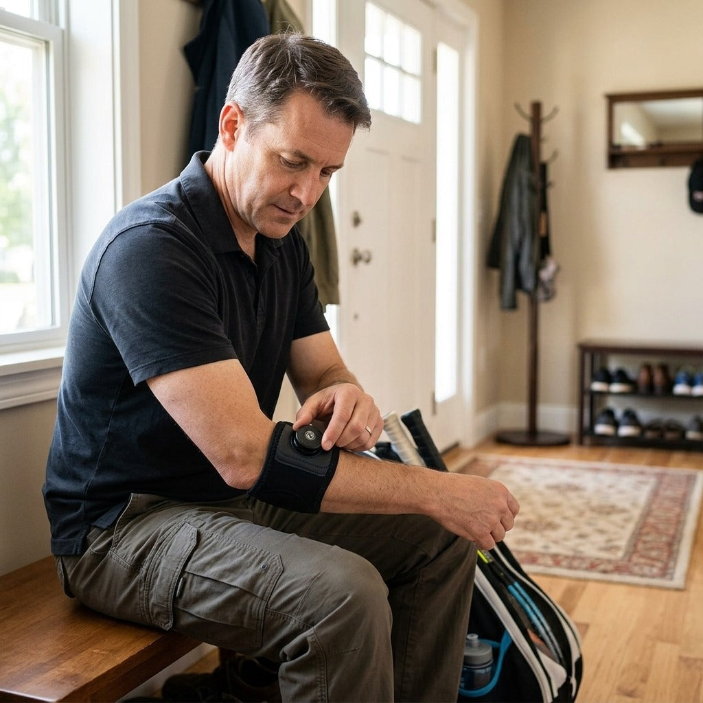 Tennis and Golf Elbow Support Strap - at home