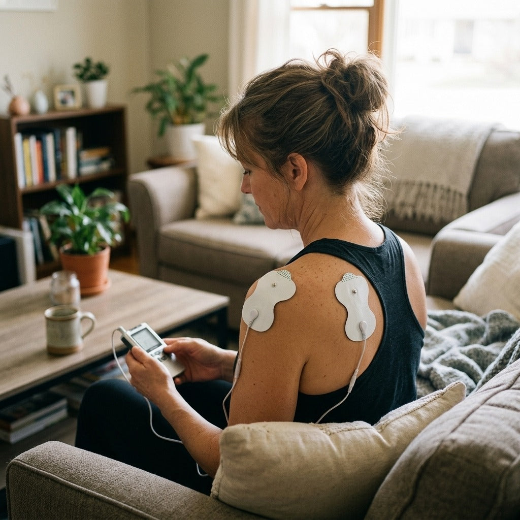 TENS EMS Conductive Gel Electrode Pads - at home