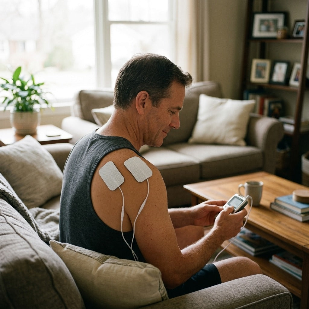 TENS Unit Replacement Pads, Self-Adhesive, Reusable, Latex Free - at home