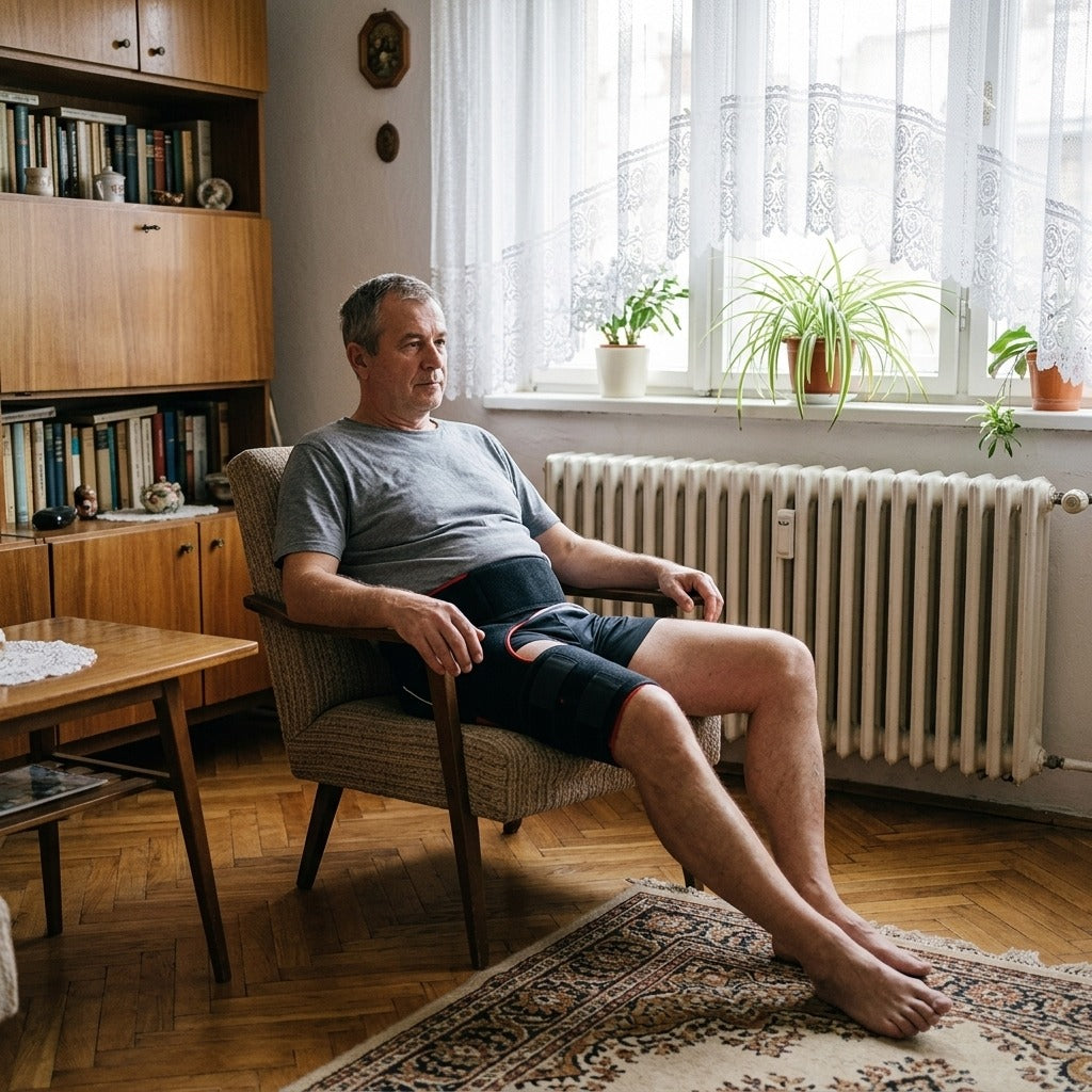 Légáteresztő kompressziós combrögzítő csípőre és lágyékra - otthon
