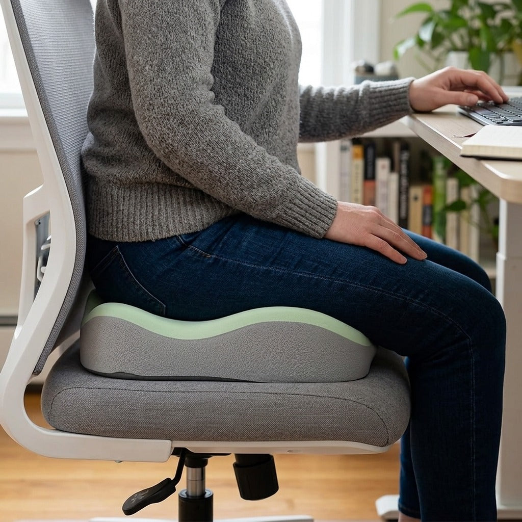 Three-Zone Memory Foam Seat Cushion - in use