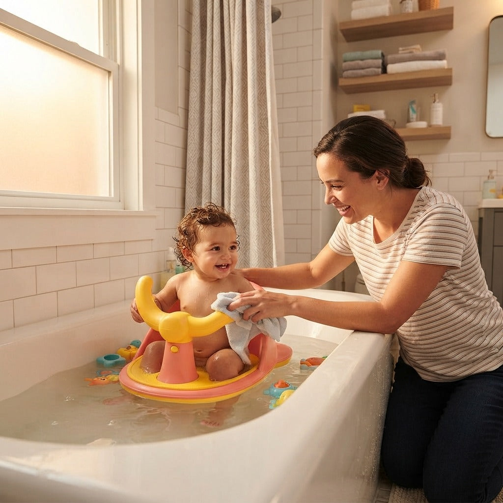Toddler Bathtub Seat with Suction Cups - at home