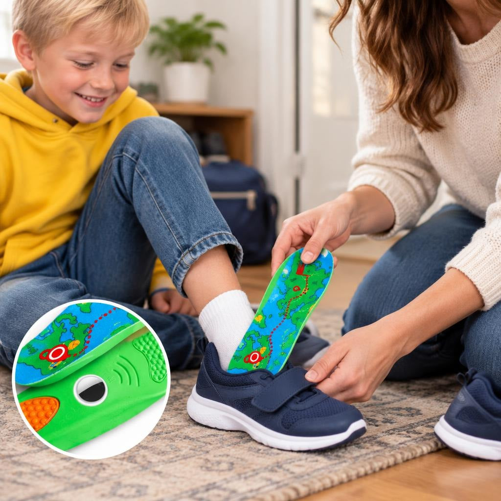 Tracker Insoles with Hidden AirTag Holder - in use