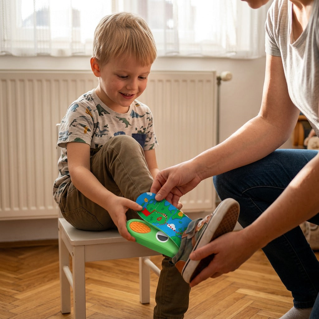 Rejtett AirTag-tartós talpbetét - használat közben