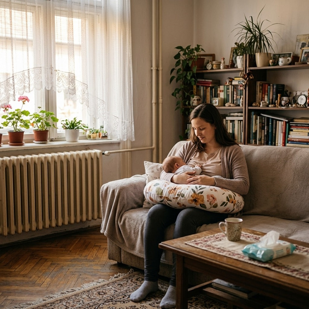 U alakú szoptatós párna levehető, mosható huzattal - otthon