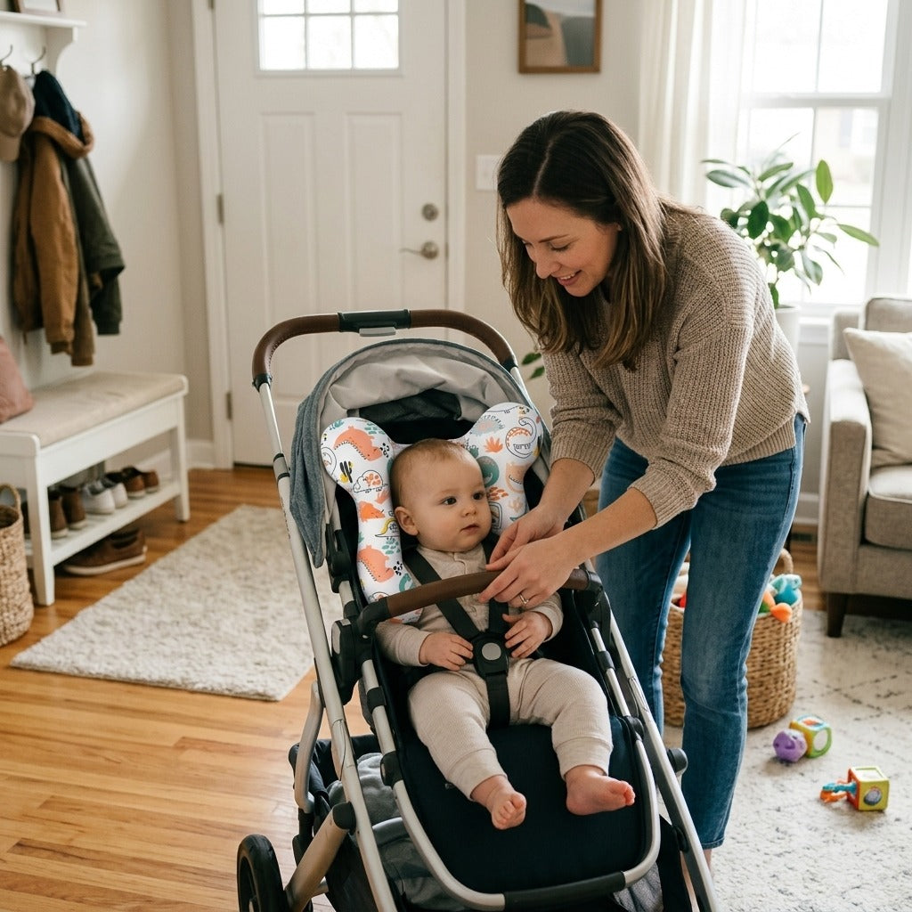 U-Shaped Stroller and Car Seat Support Cushion - at home