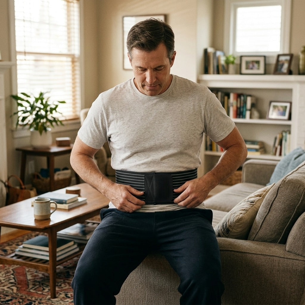Umbilical Hernia Belt with Abdominal Compression Pad - at home