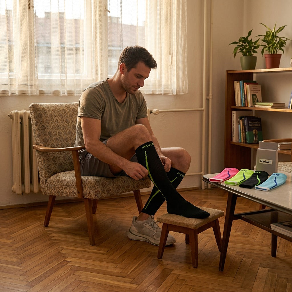 Uniszex kompressziós vádli szár sportoláshoz - otthon