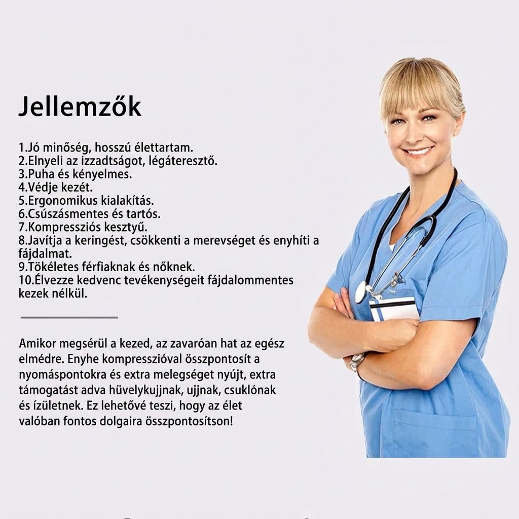 Tíz jellemzővel és kompressziós előnyökről szóló szöveg