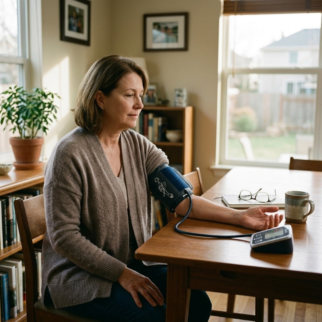Upper-Arm Blood Pressure Monitor Cuff - at home