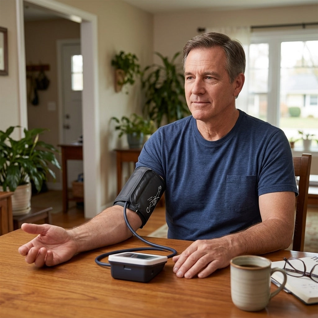 Upper-Arm Blood Pressure Monitor Cuff - in everyday life