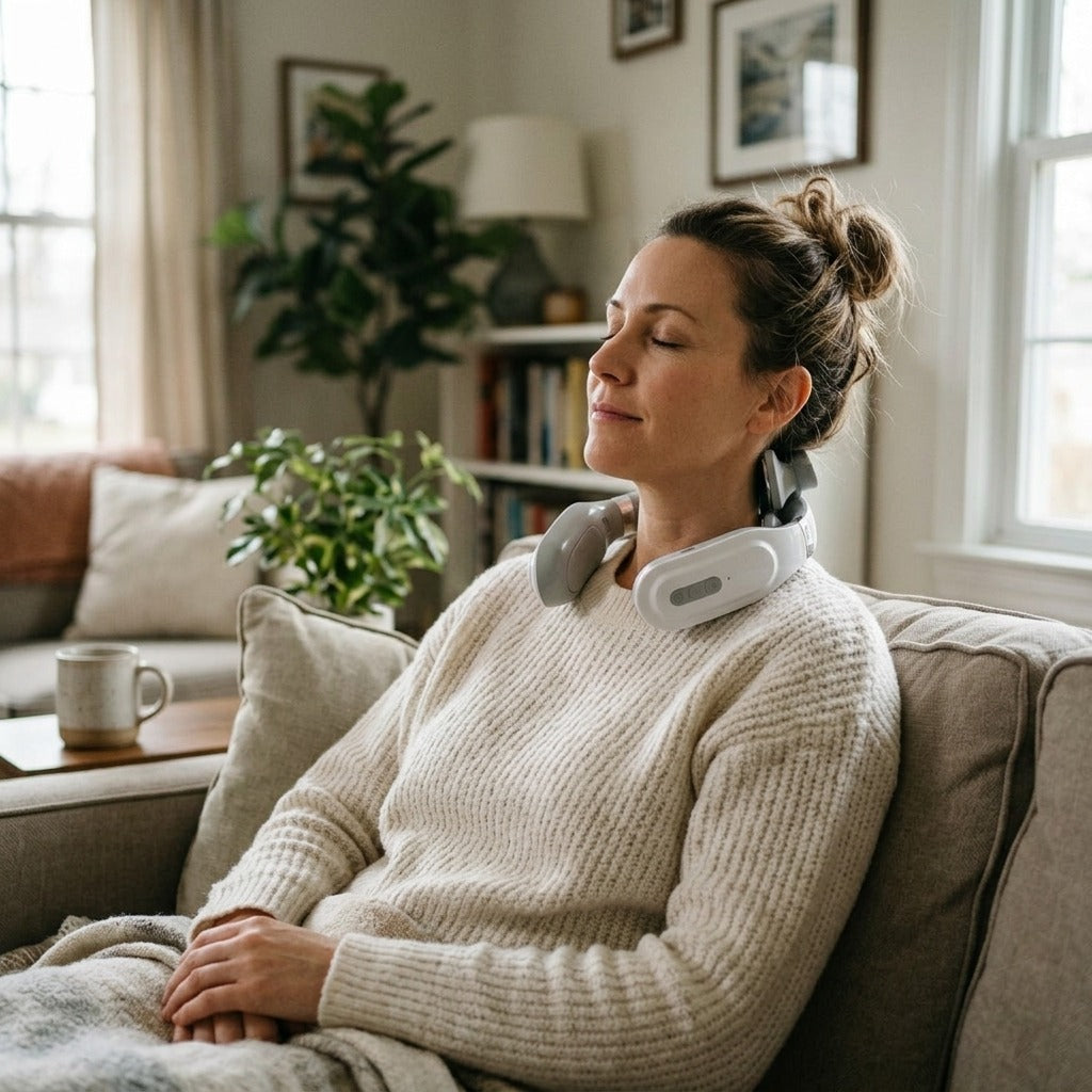 USB-Charging Neck Massager with Heat - in everyday life