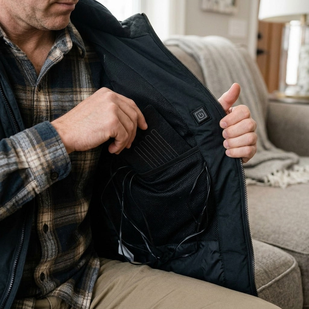 USB Clothing Heating Pad with 3 Settings - in use