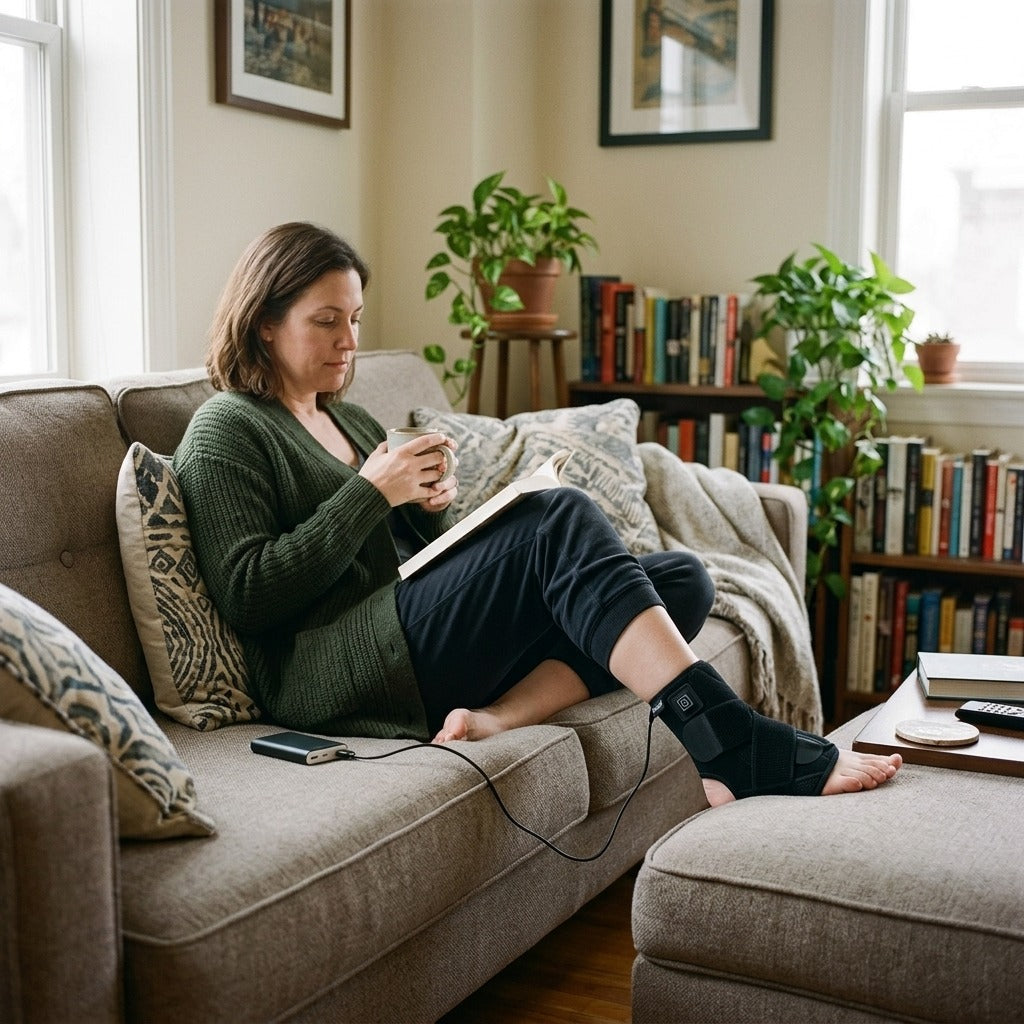 USB Heating Ankle Support Brace - at home