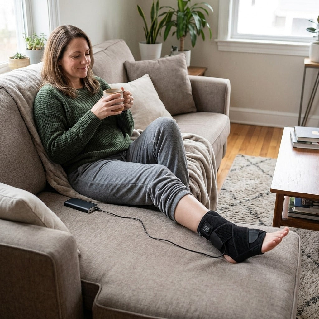 USB Heating Ankle Support Brace - in everyday life