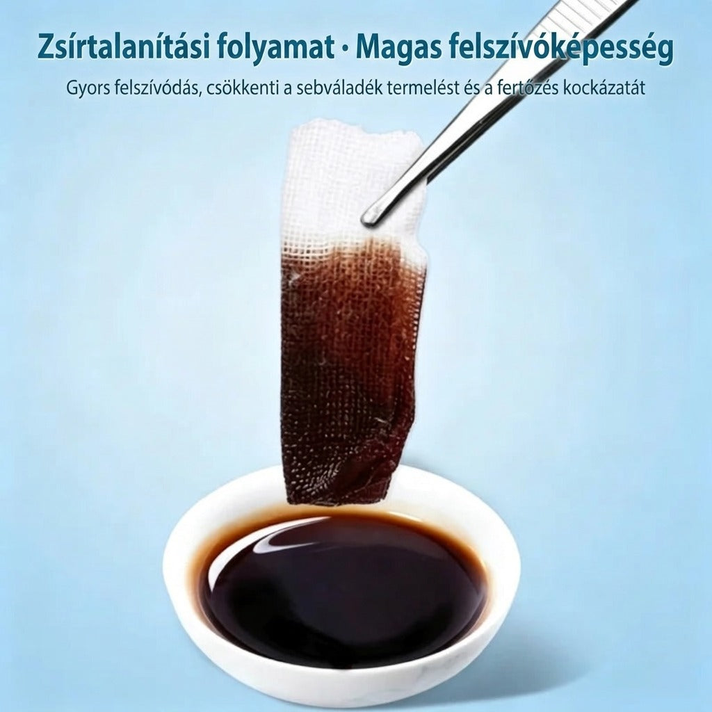 Gyors felszívódás bemutatása, csökkenti a sebváladék termelést