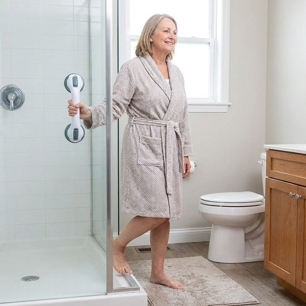 Vacuum Suction Grab Bar for Shower or Bath - in everyday life