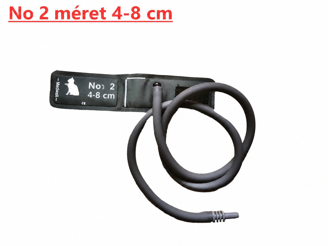 Állatorvosi vérnyomásmérő mandzsetta No 2-es méretben, 4-8 cm-es kerülethez.