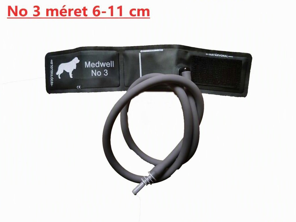 Medwell No 3 állatorvosi vérnyomásmérő mandzsetta 6-11 cm-es méretben.