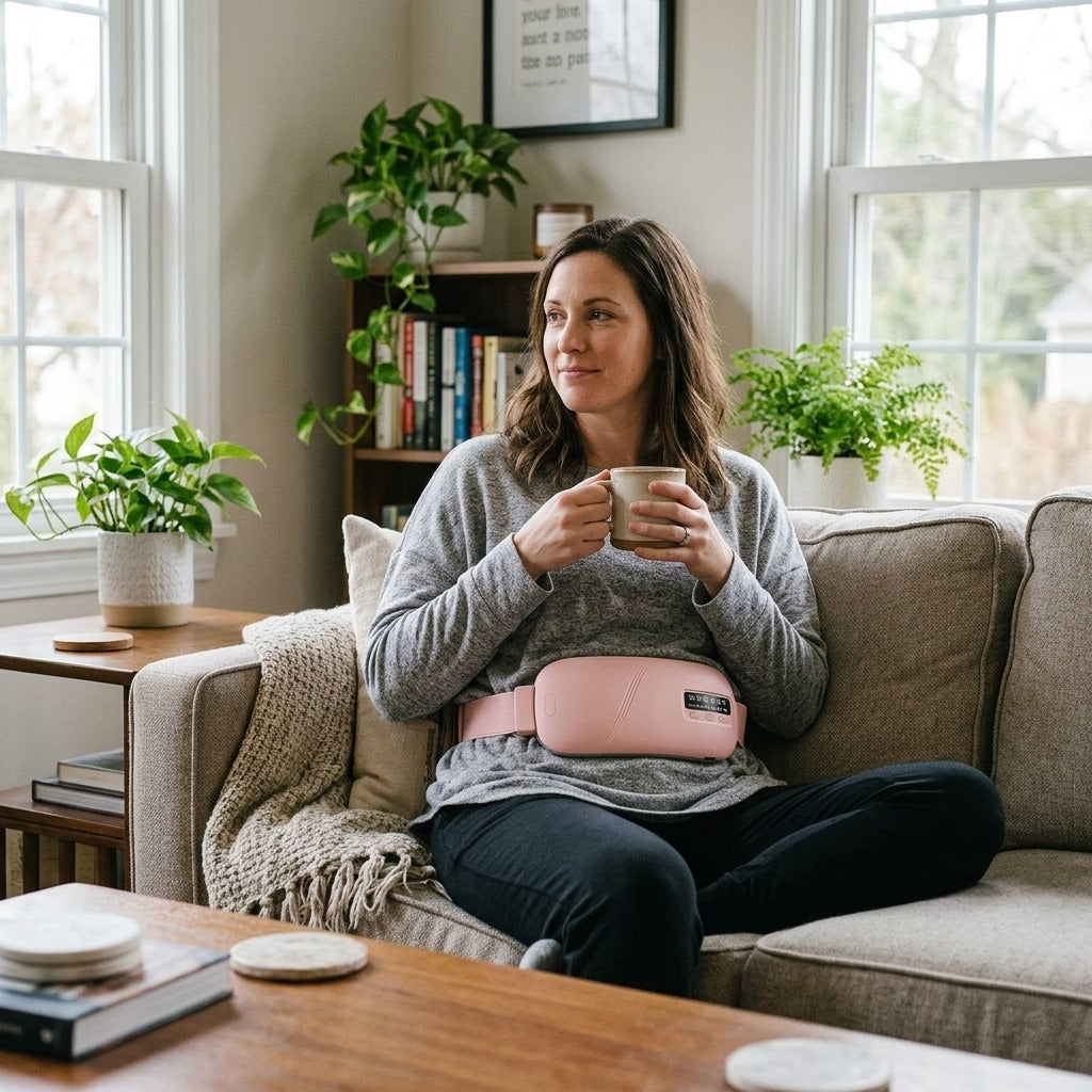 Waist Heating Belt with Vibration Massage - at home