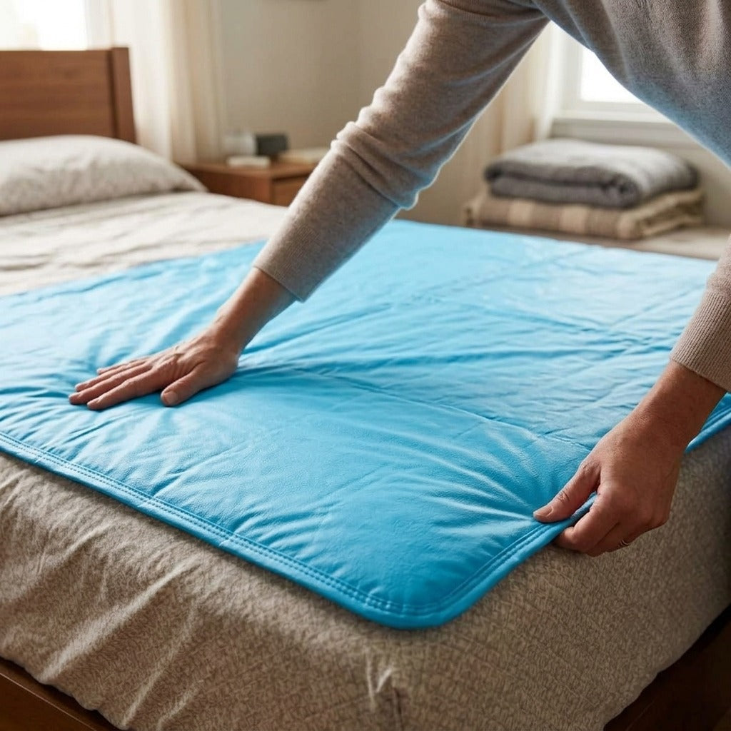 Washable Waterproof Bed Pad - in use