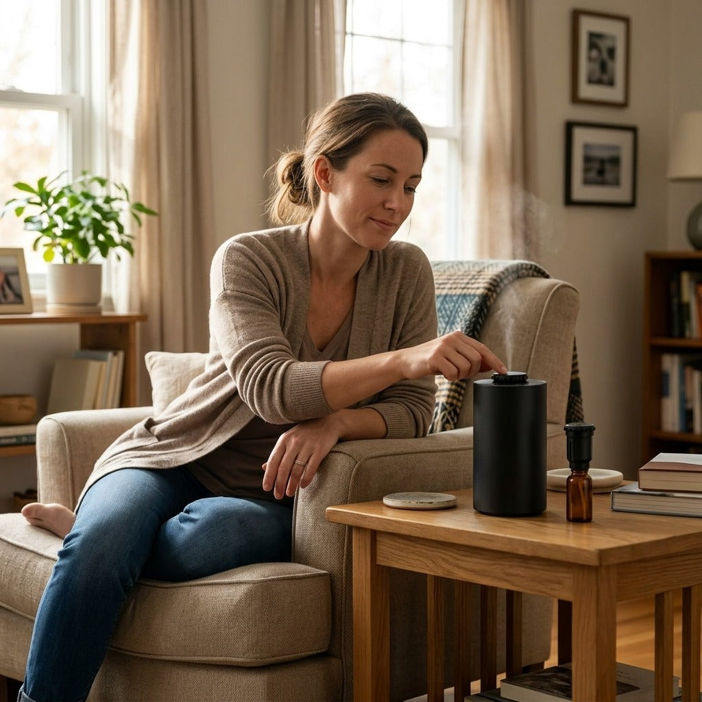 Waterless Essential Oil Diffuser for Home or Car - at home