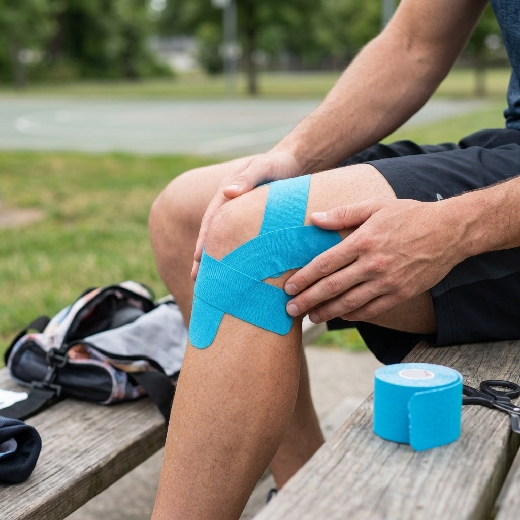 Waterproof Cotton Kinesiology Tape - in use