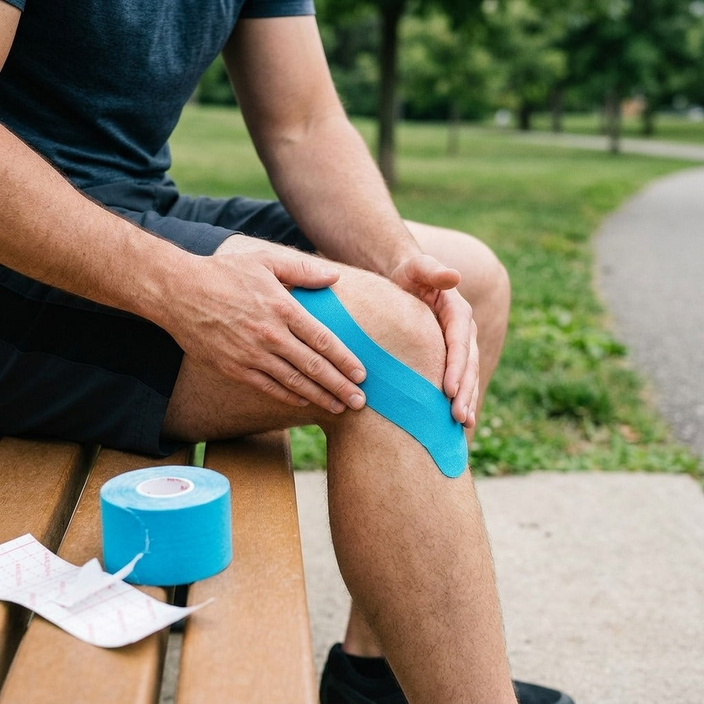 Waterproof Cotton Kinesiology Tape for Sports - in use