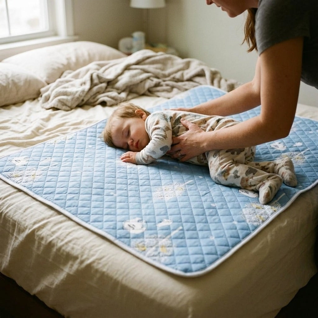 Waterproof Washable Mattress Protector Pad - in use