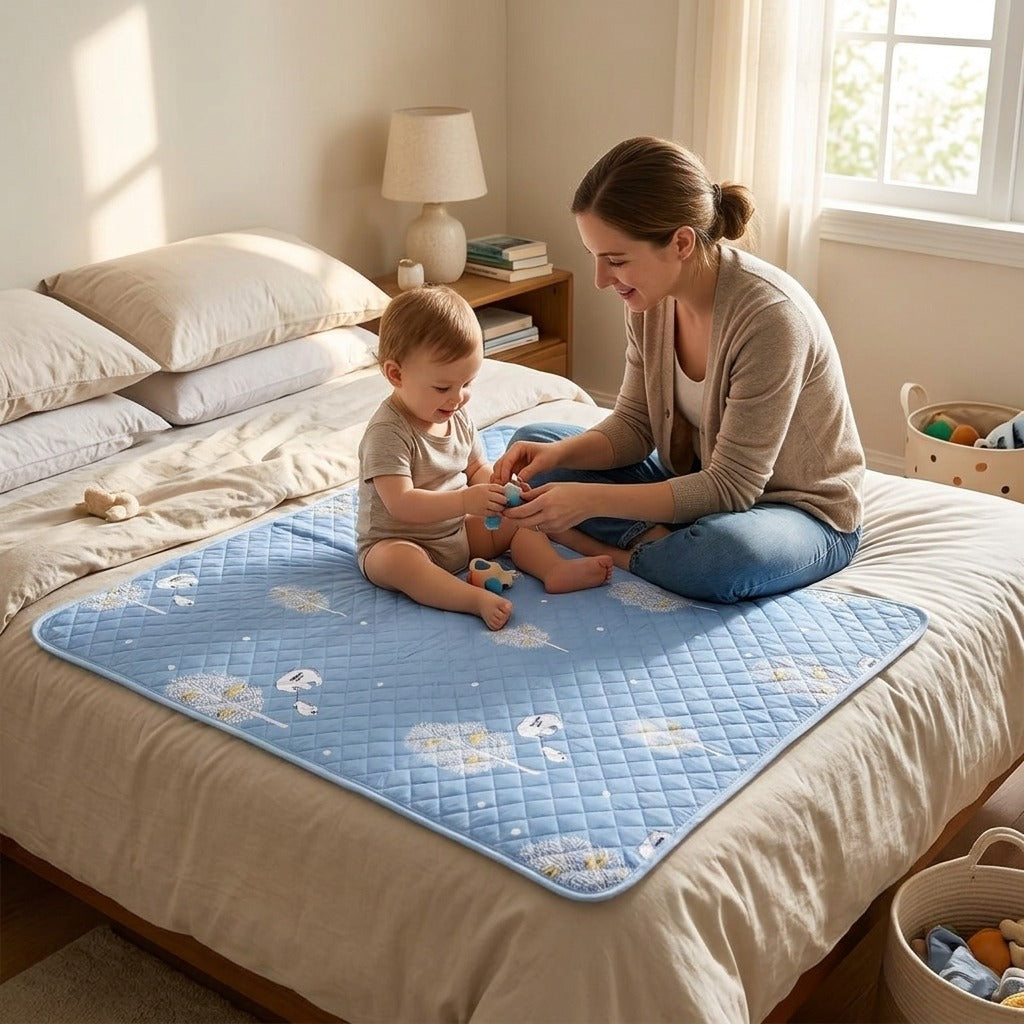Waterproof Washable Mattress Protector Pad - at home