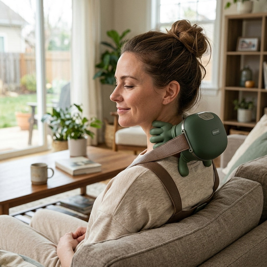 Wireless Heated Neck and Shoulder Massager - in everyday life