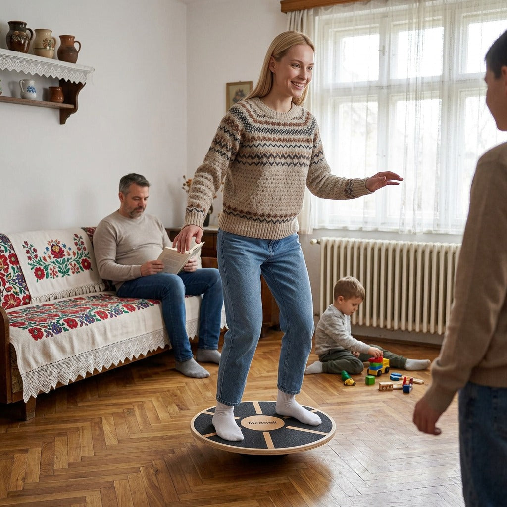 Fa egyensúlyozó deszka gumitalppal - a mindennapokban