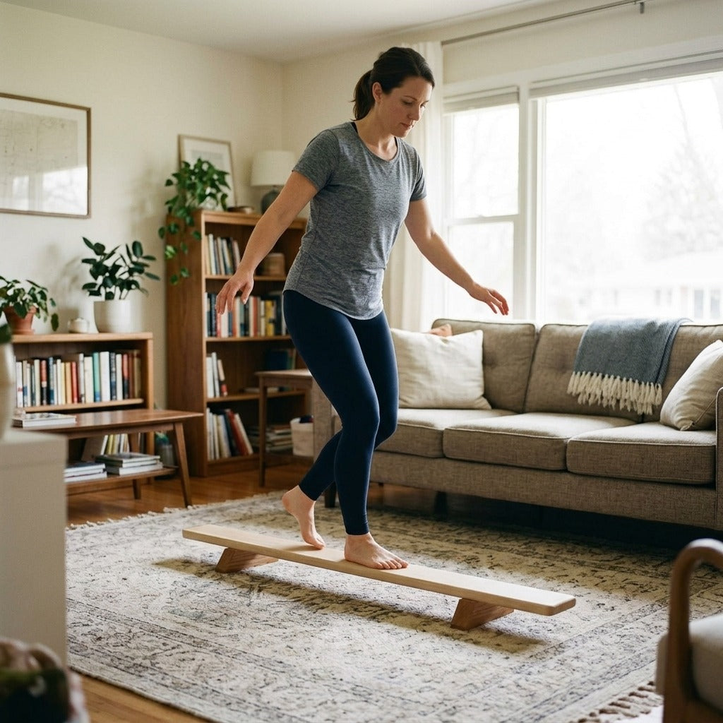 Wooden Balance Training Board for Home Exercise - at home